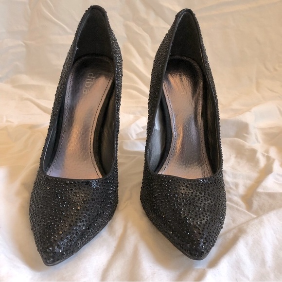 DIBA Black Rhinestone Embellished Heels (US 7.5M) - Picture 2 of 16